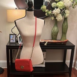 Coral coach shoulder purse